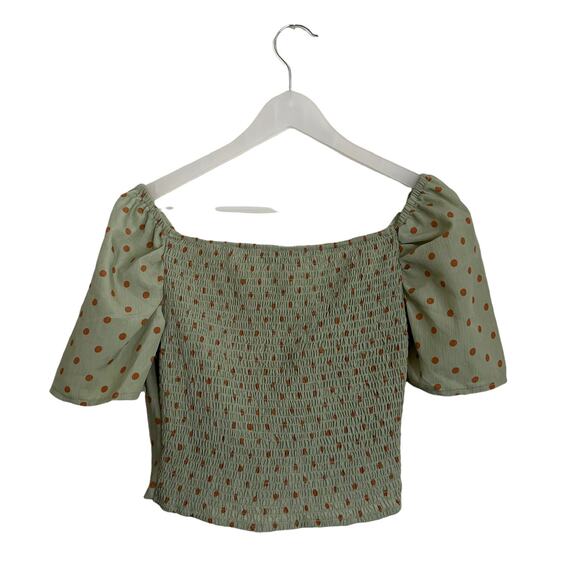 Nasty Gal Polka Dot Smocked Crop Top Size 6 - Picture 6 of 7